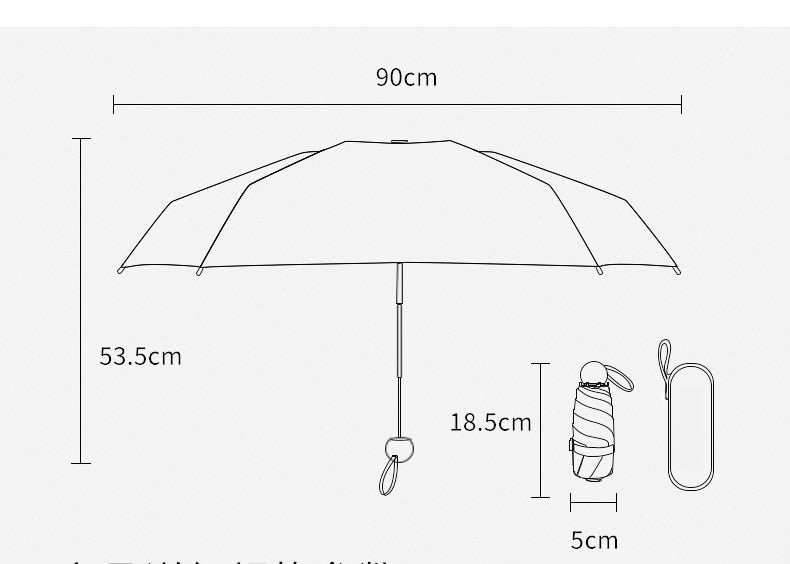 Capsule Kompakter tragbarer Taschenschirm