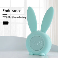 Cute Rabbit Timer Night Light Silicone Clock