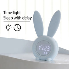 Lindo reloj de silicona con luz nocturna y temporizador de conejo