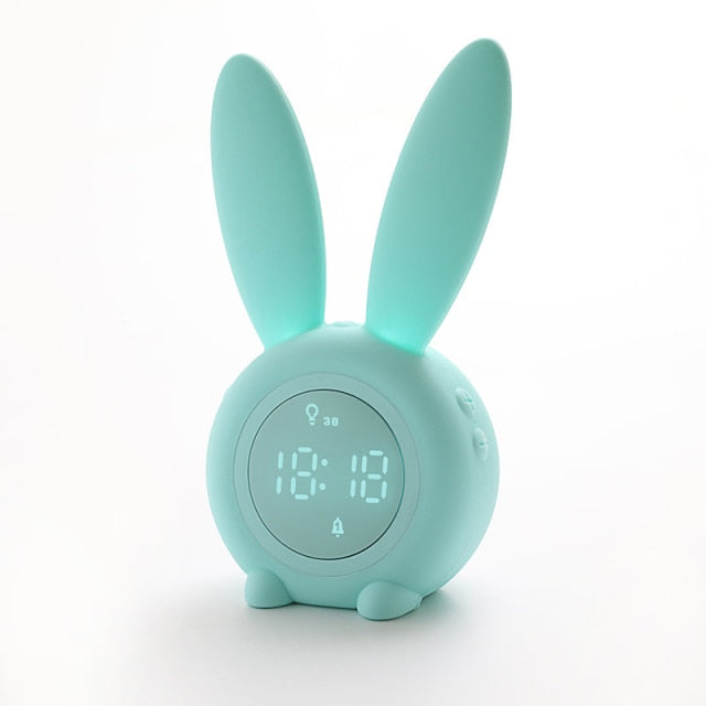 Cute Rabbit Timer Night Light Silicone Clock