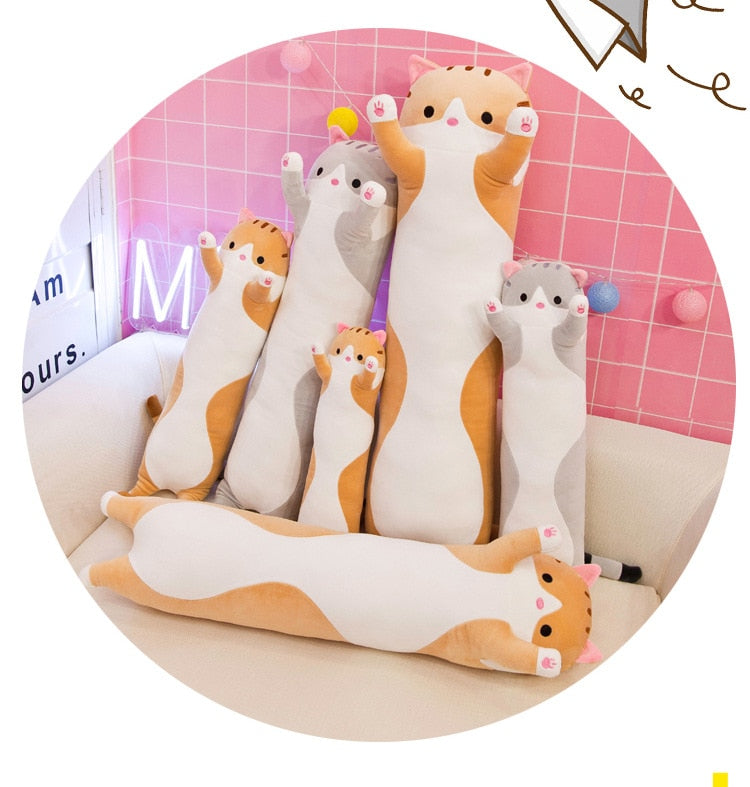 Almohada de felpa de gato lindo abrazo de juguete de peluche de anime kawaii