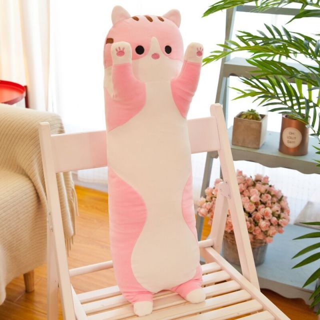 Almohada de felpa de gato lindo abrazo de juguete de peluche de anime kawaii