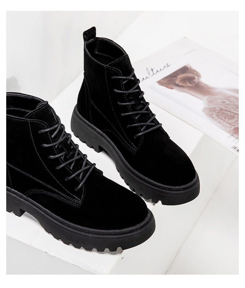 Women Suede Leather Ankle Boots