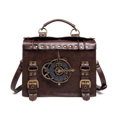 Steampunk Leather Messenger Bag