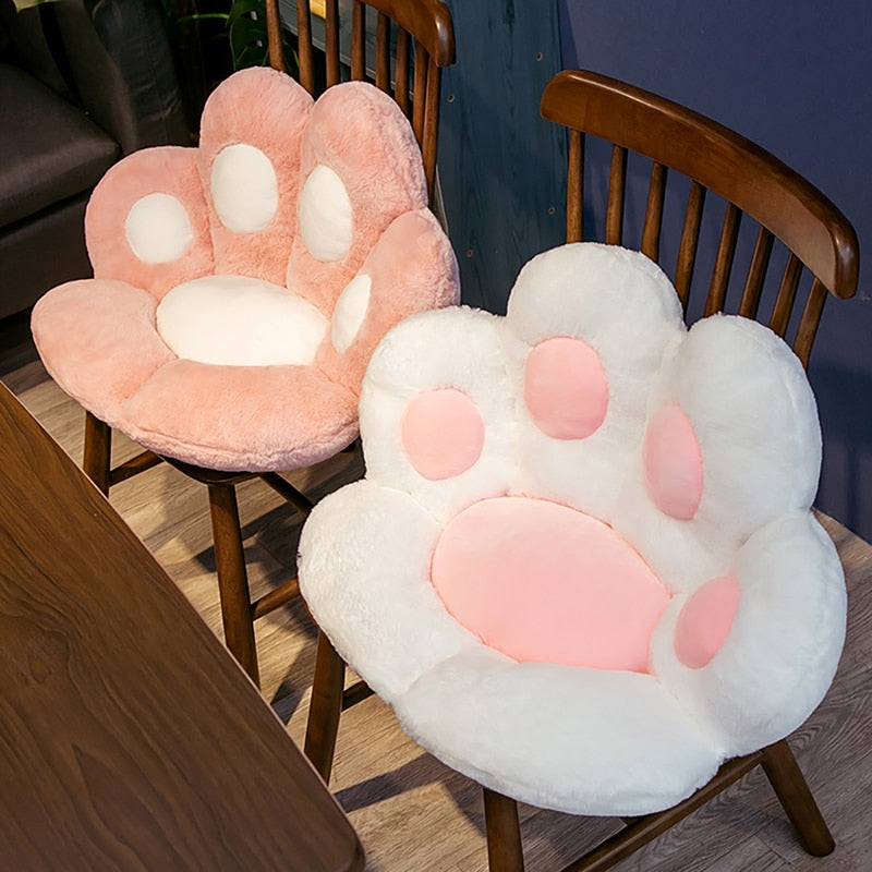 Almohada de felpa con cojín de pata de gato Kawaii