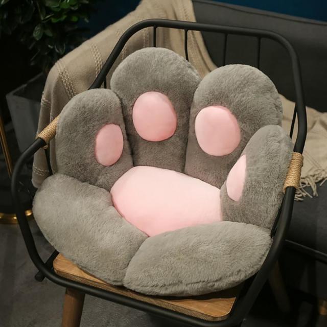 Almohada de felpa con cojín de pata de gato Kawaii