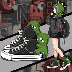 Zapatos de lona con diseño de dinosaurios de anime