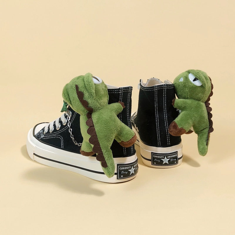 Zapatos de lona con diseño de dinosaurios de anime