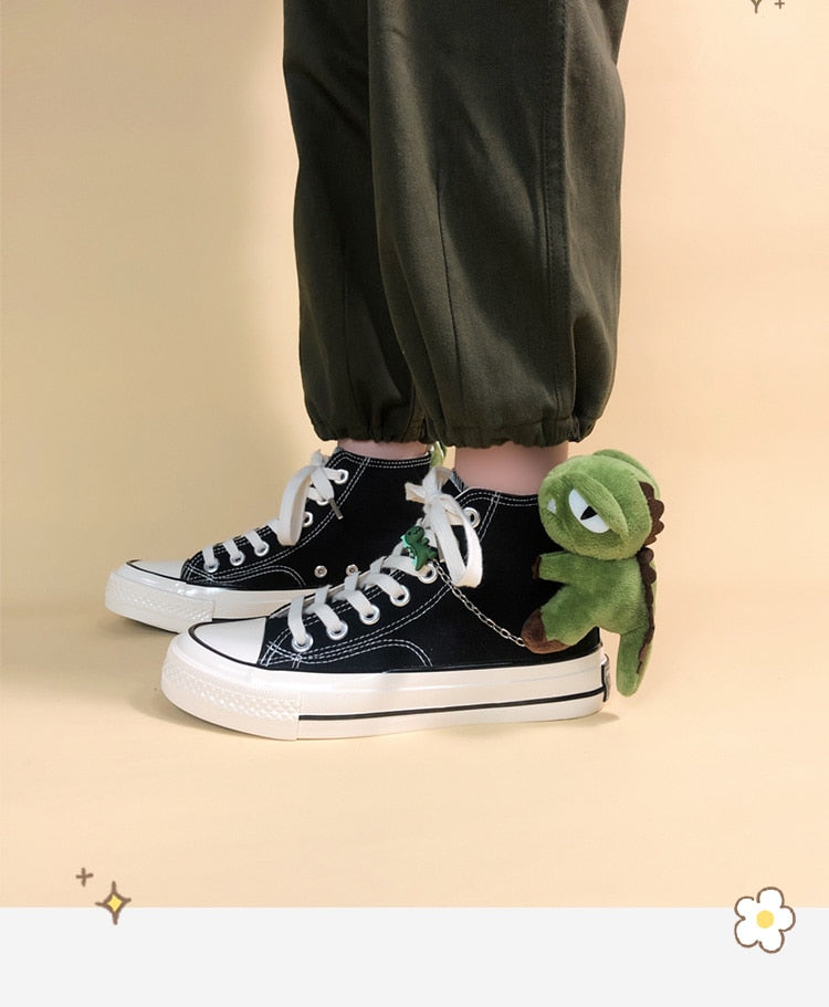 Zapatos de lona con diseño de dinosaurios de anime