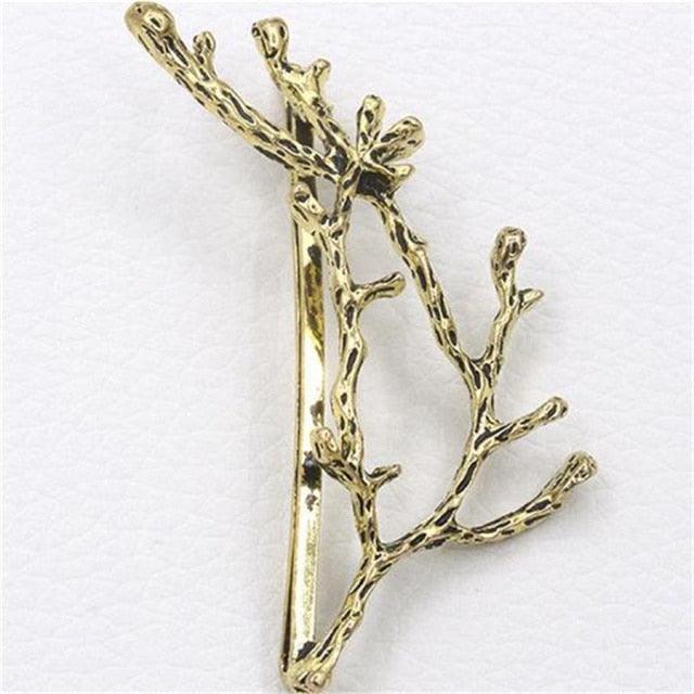 Minimalist Dainty Gold Silver Metal Hairpin Leaf Hair Clip Clamps