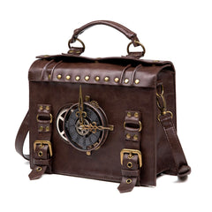 Steampunk Leather Messenger Bag