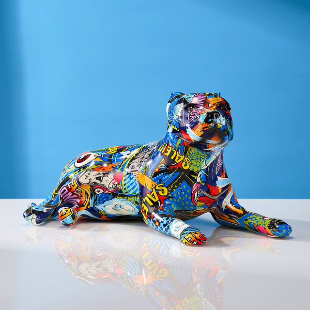 ArtZ® Pit Bull Graffiti Painted Statue