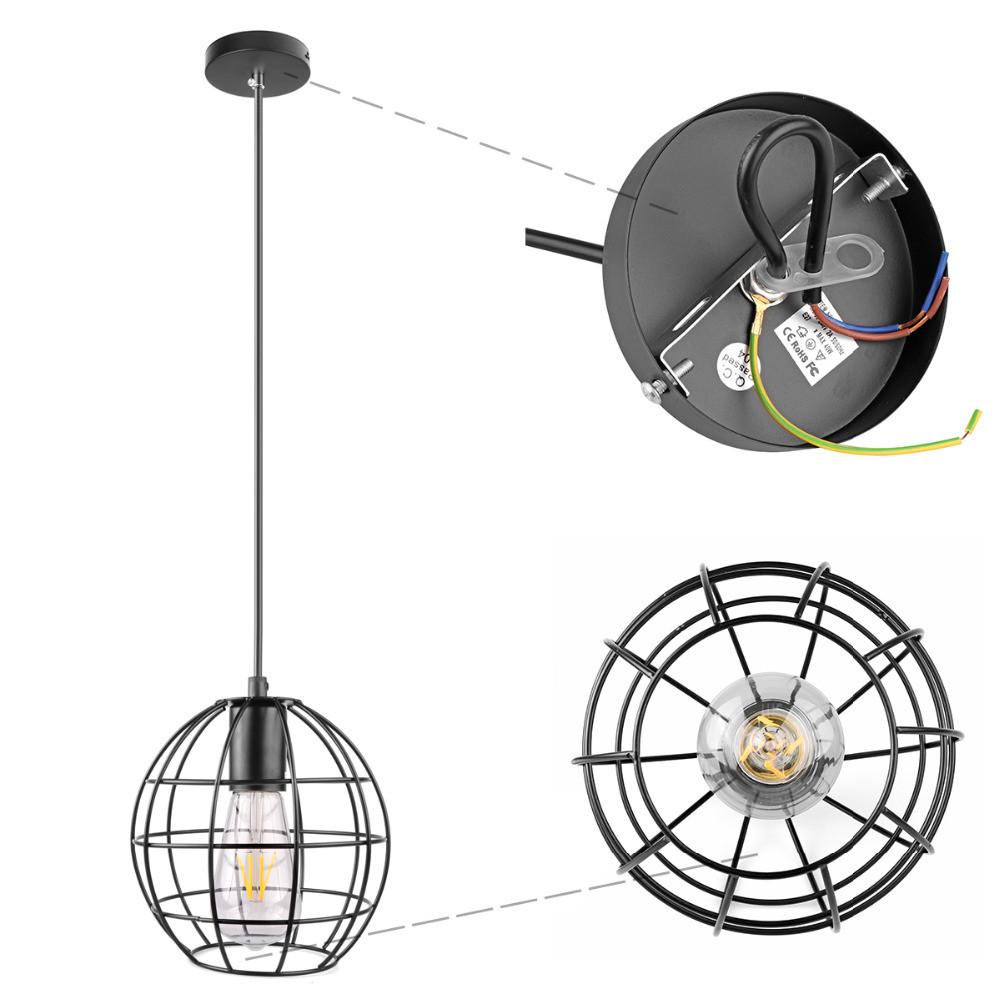 Spherical Hanging Cage Drop Ceiling Light