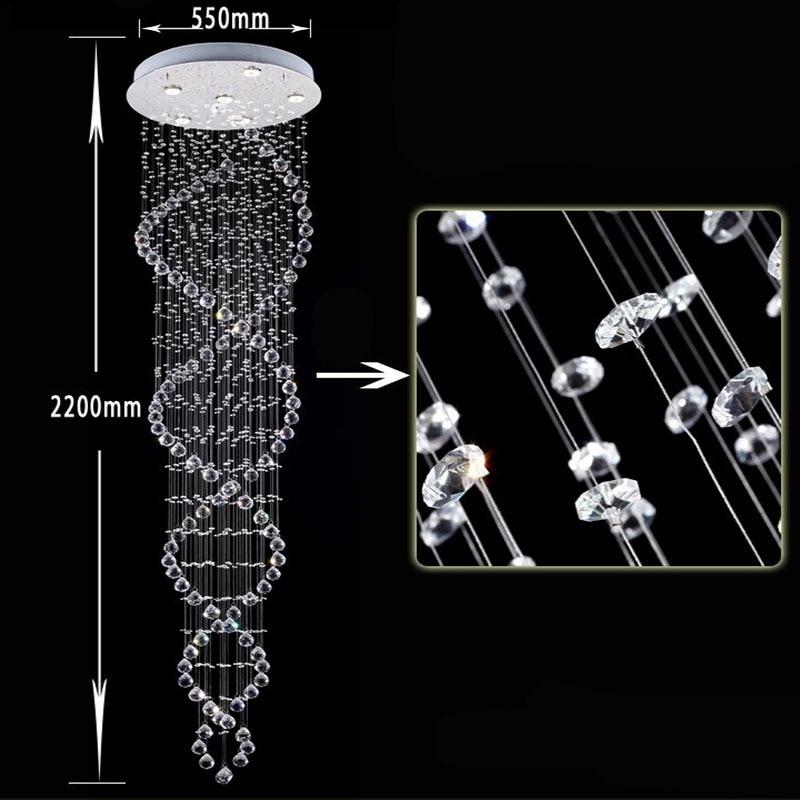 Modern LED Double Spiral Crystal Chandelier