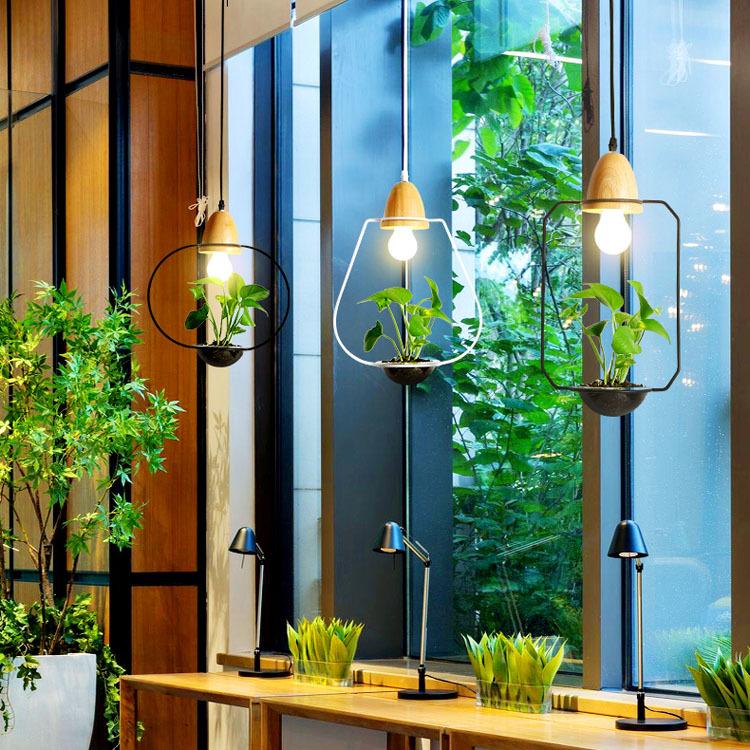 Zox - Modern Nordic Iron Pendant Planter Lamp