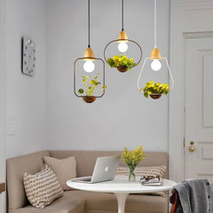 Zox - Modern Nordic Iron Pendant Planter Lamp