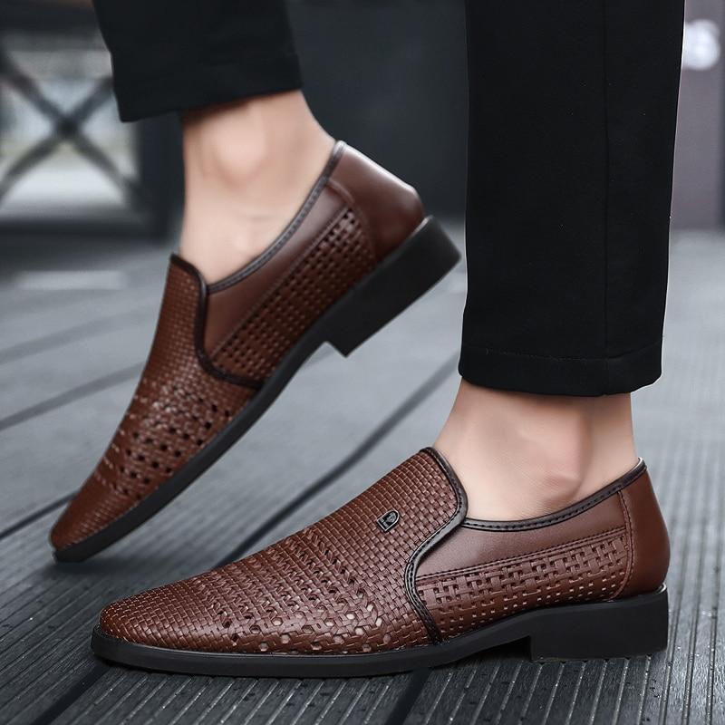 Men's Summer Genuine Leather Loafers Plus Size