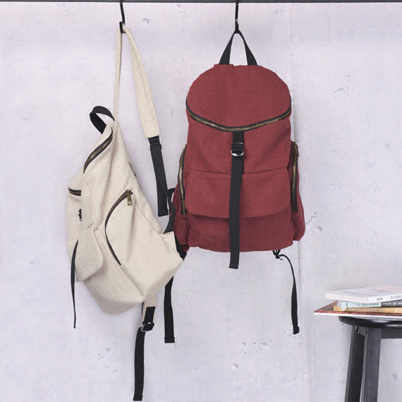 Großer, schlichter Damen-Rucksack, Canvas-Umhängetasche