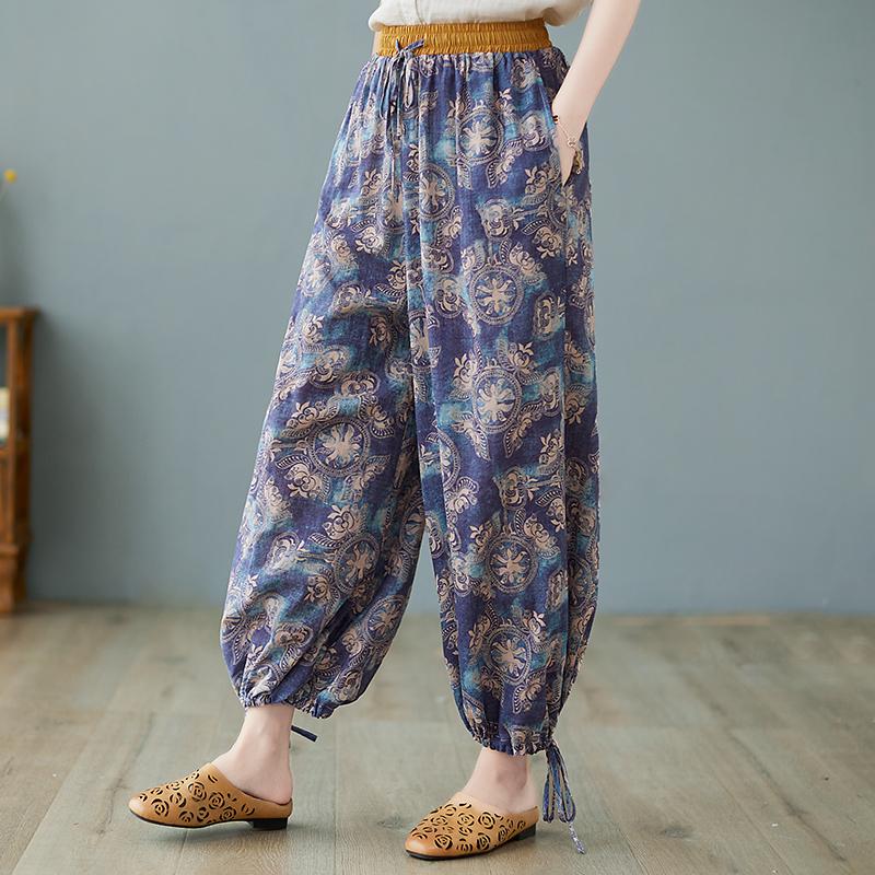 Retro Loose Wide Leg Cotton Linen Pants