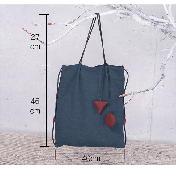 Cotton Linen Women Large Bag Simple Style Women Backpack Shoulder Bag