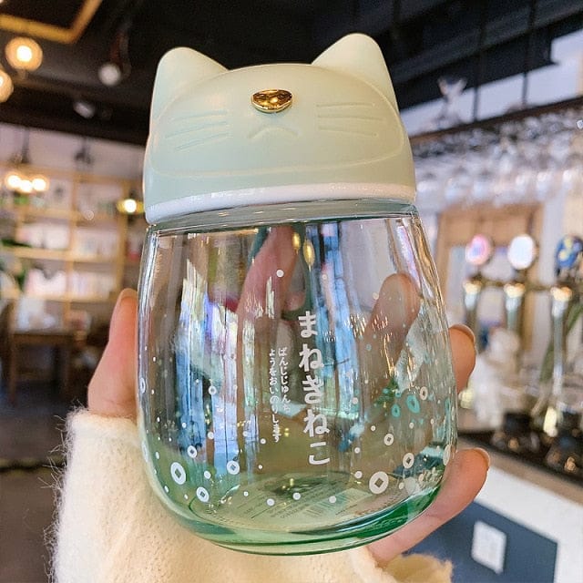 Kawaii Sakura Cat Small Water Bottle