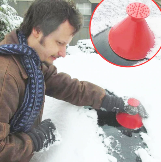 Ice Scraping Windshield Cone & Wiper Fluid Funnel