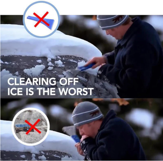 Ice Scraping Windshield Cone & Wiper Fluid Funnel