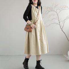 Sleeveless Summer Autumn Loose Casual Cotton Dress