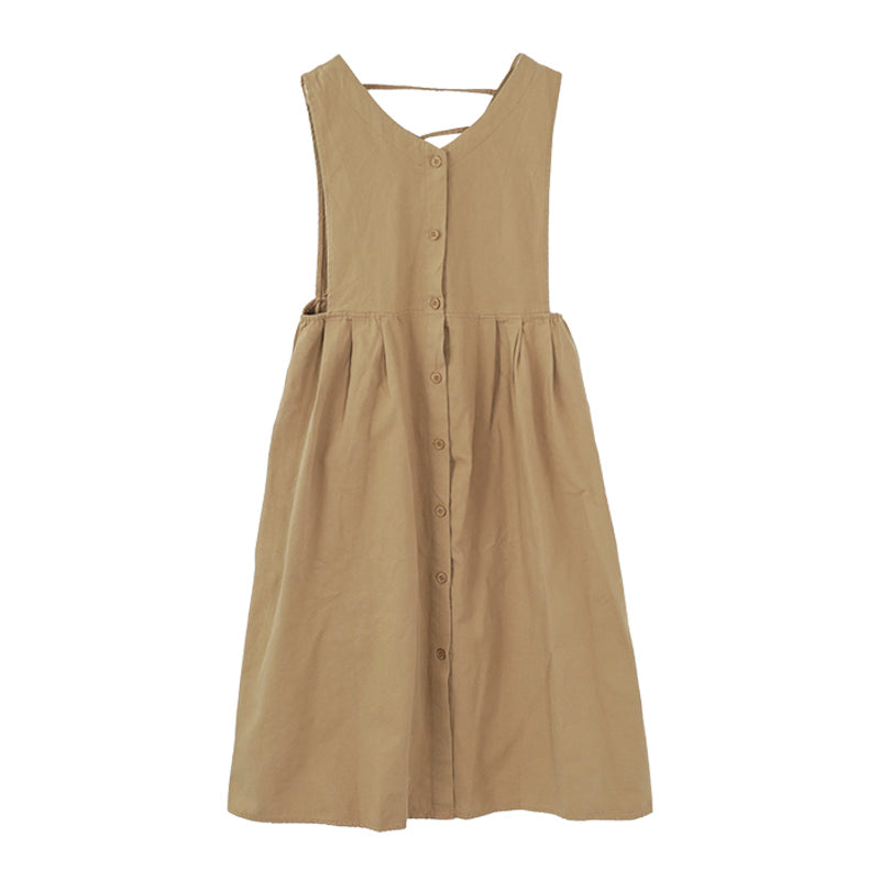 Sleeveless Summer Autumn Loose Casual Cotton Dress