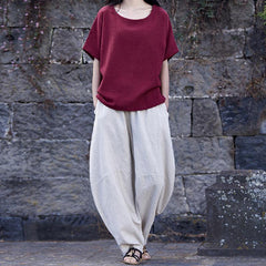 Spring And Summer Cotton Lantern Casual Pants