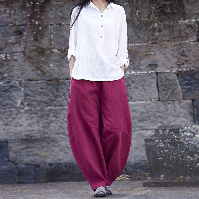 Spring And Summer Cotton Lantern Casual Pants