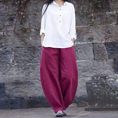 Spring And Summer Cotton Lantern Casual Pants