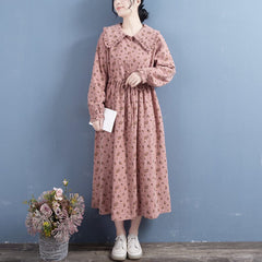 Spring Casual Cotton Linen Floral Dress