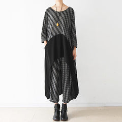 Spring Fashion Casual Black Plaid Cotton Suit