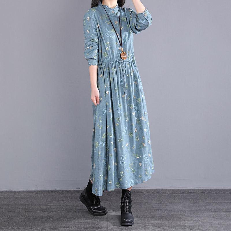 Spring Loose Single-breasted Floral Dress