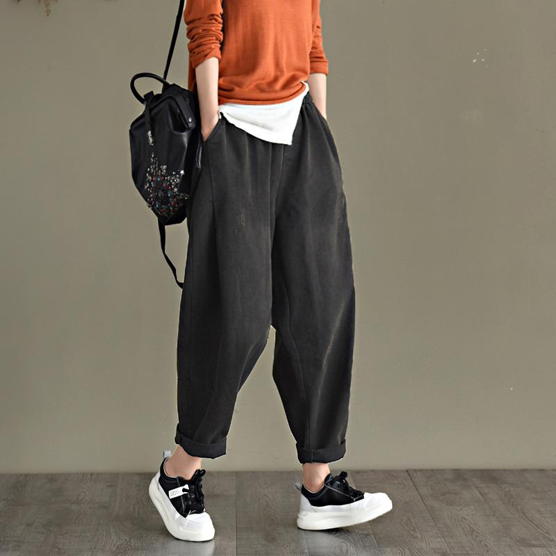 Spring Retro Cotton Denim Harem Pants