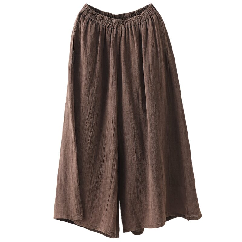 Spring Retro Cotton Linen Wide Leg Pants