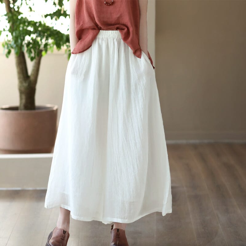 Spring Retro Cotton Linen Wide Leg Pants