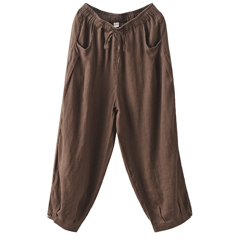 Spring Retro Linen Loose Bloomers Casual Pants