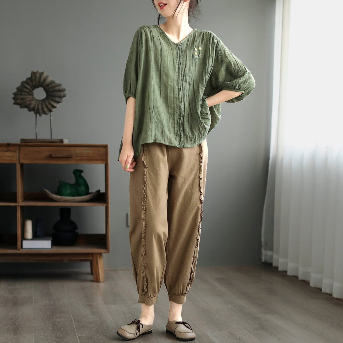 Spring Retro Loose Casual Cotton Linen Pants