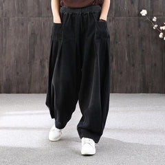 Spring Retro Loose Casual Cotton Wide Leg Pants