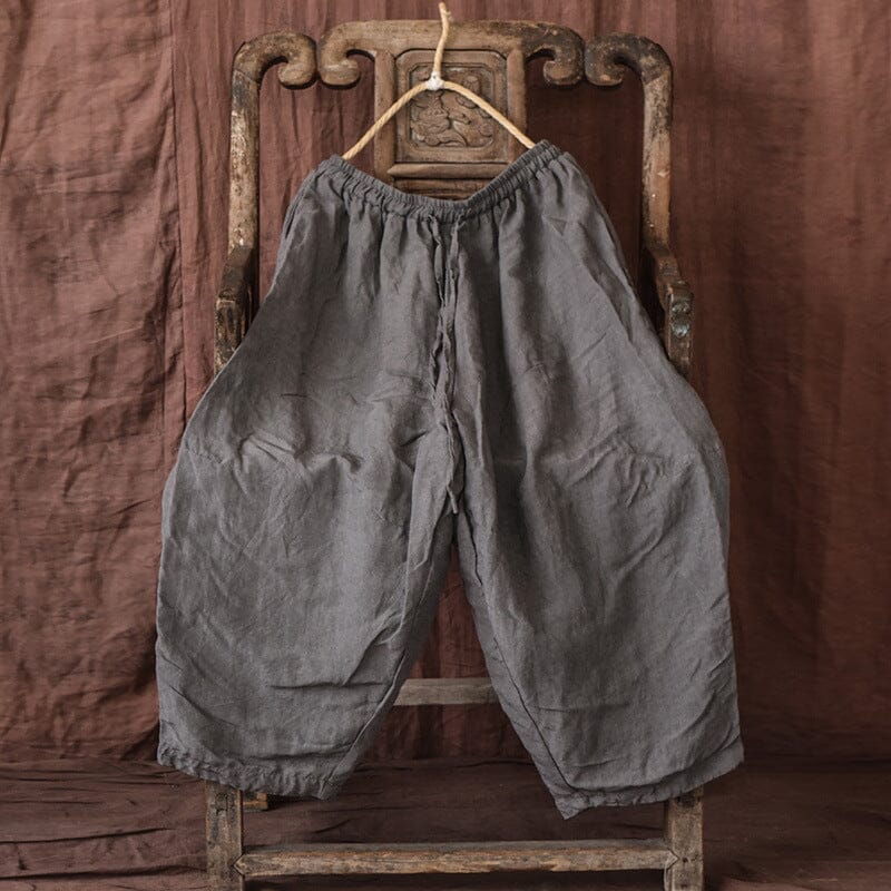 Spring Retro Loose Linen Casual Wide Leg Pants