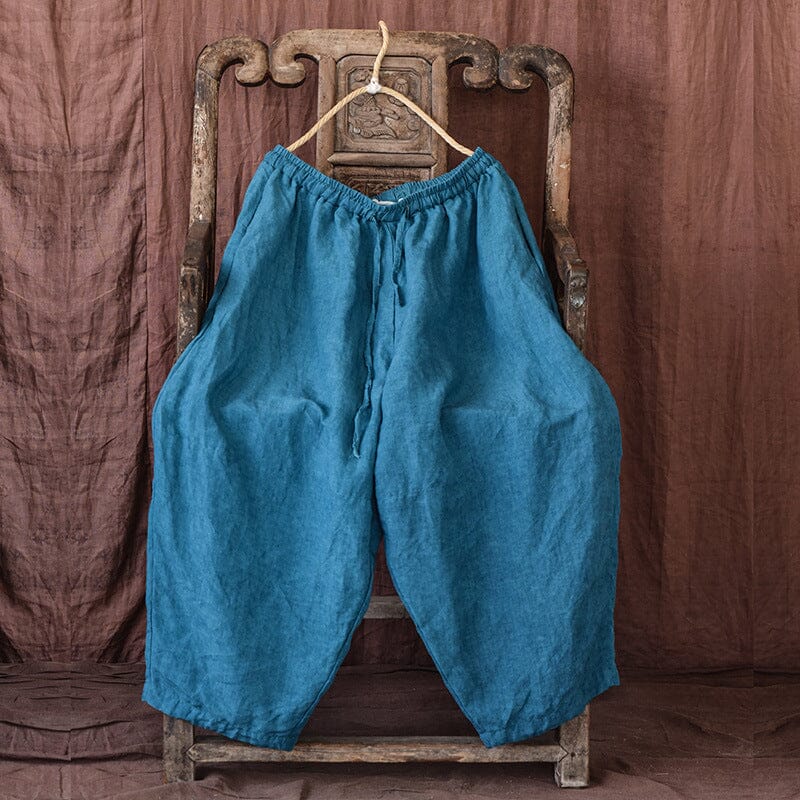 Spring Retro Loose Linen Casual Wide Leg Pants