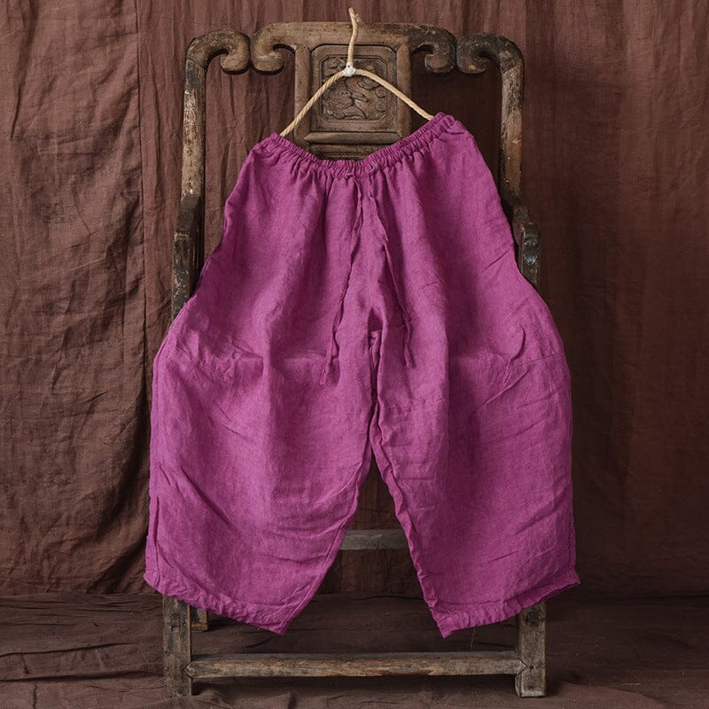 Spring Retro Loose Linen Casual Wide Leg Pants