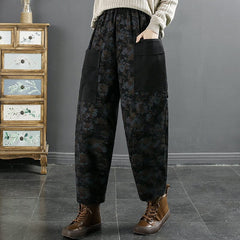 Spring Retro Print Cotton Loose Casual Jeans