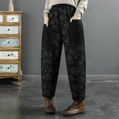 Spring Retro Print Cotton Loose Casual Jeans