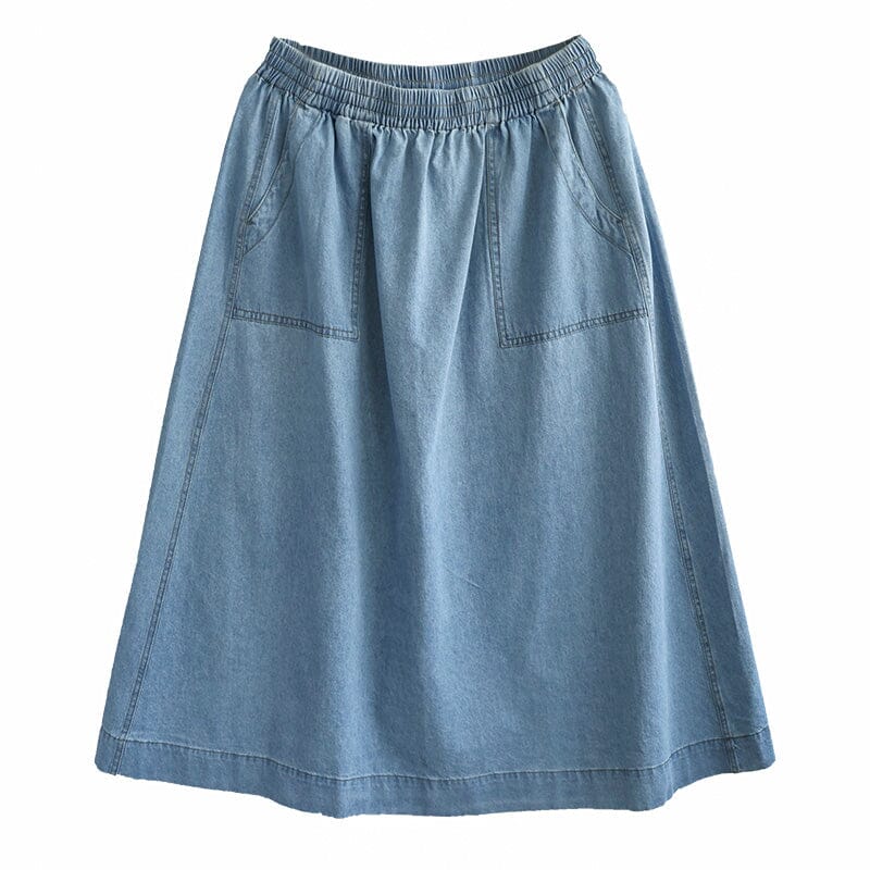 Spring Summer Casual A-Line Denim Skirt