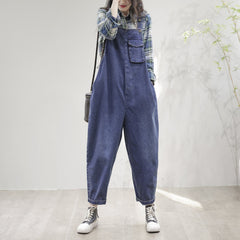 Spring Summer Casual Loose Patchwork Denum Jumpsuit