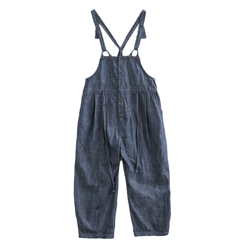 Spring Summer Causal Loose Minimalist Denim Jumpsuit