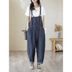 Spring Summer Causal Loose Minimalist Denim Jumpsuit